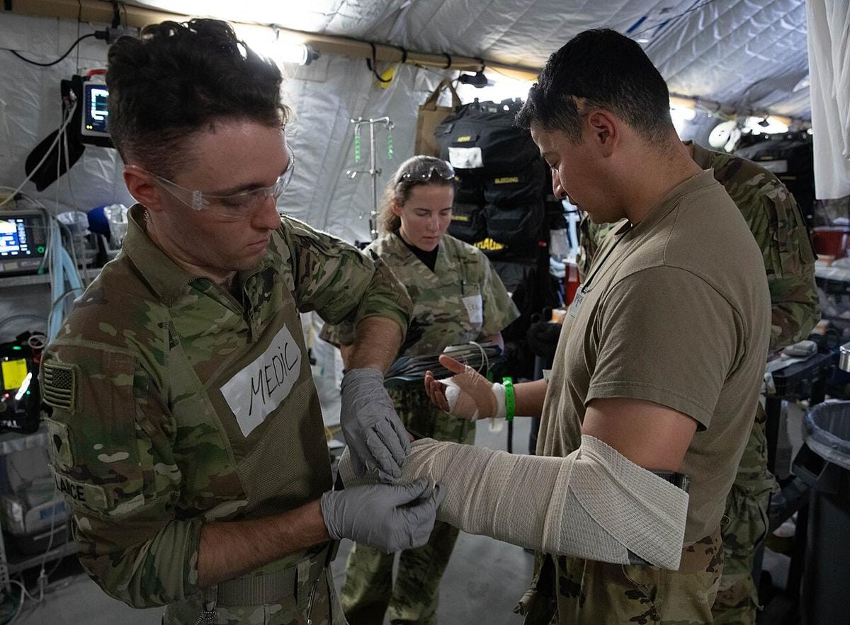 Relief workers providing aid in flooded areas