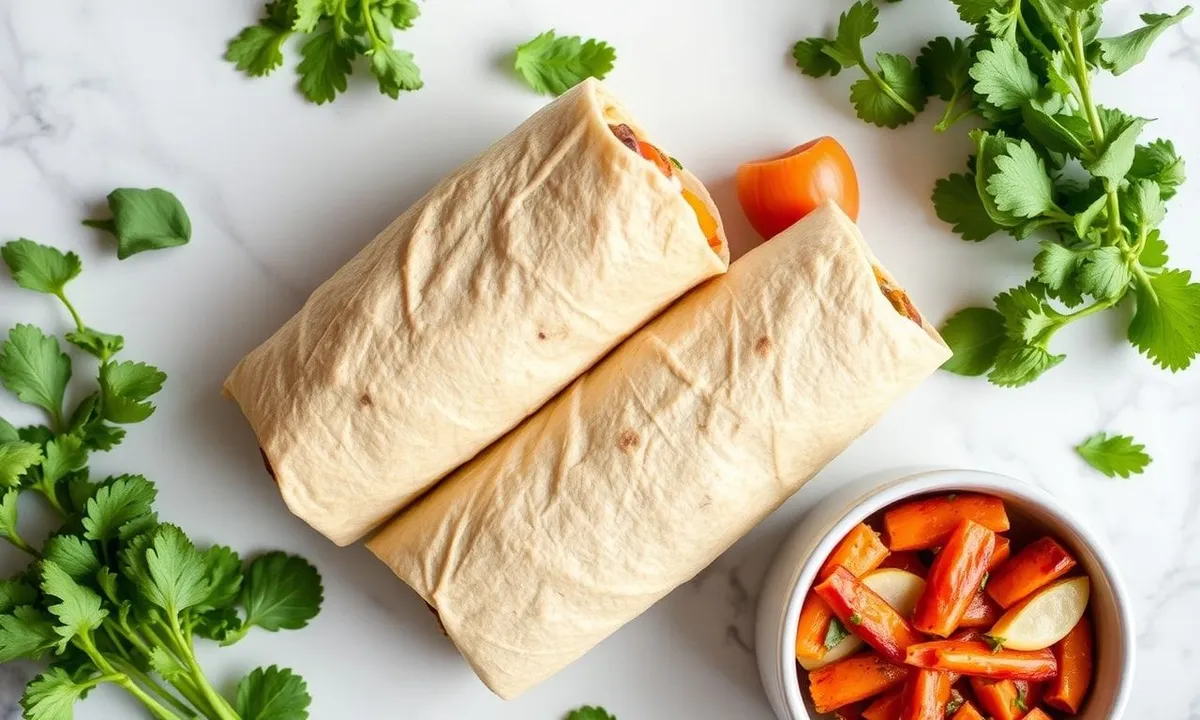 High protein breakfast burritos wrapped for meal prep
