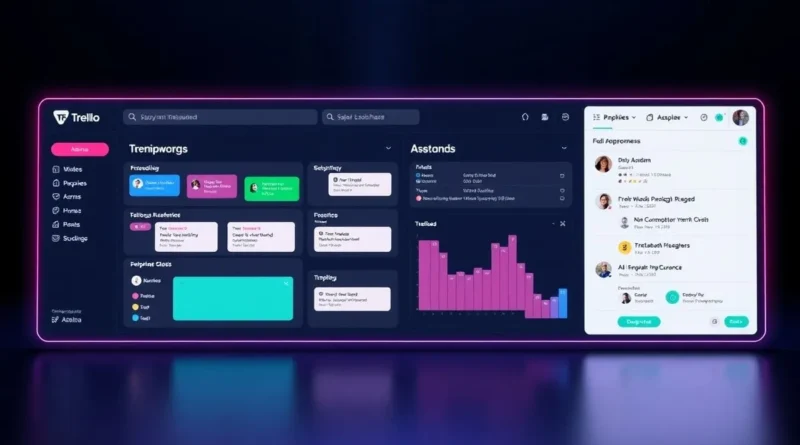Trello and Asana project management dashboard overview