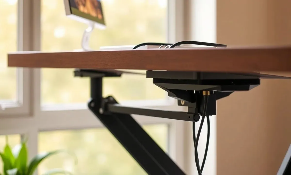 Uplift V3 standing desk height adjustment and cable management