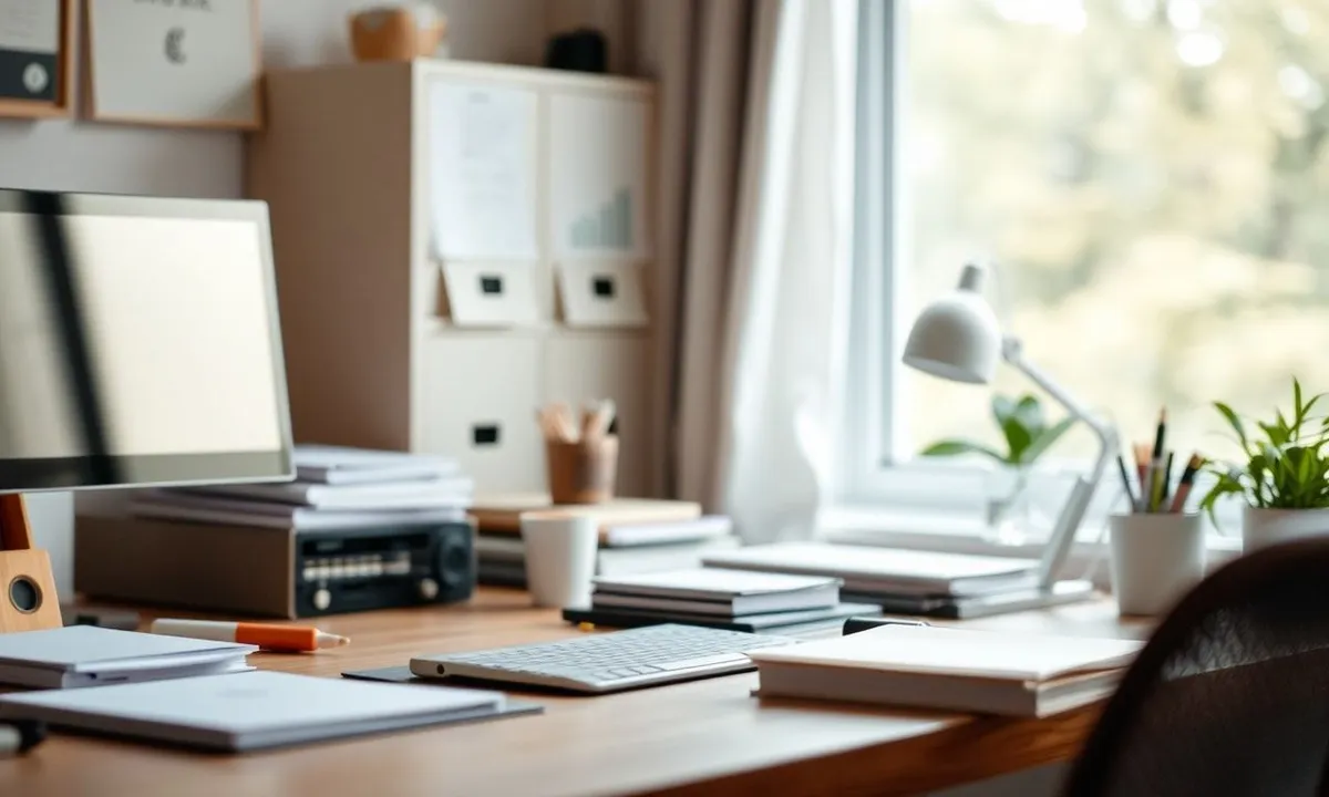 Calm workspace after digital declutter