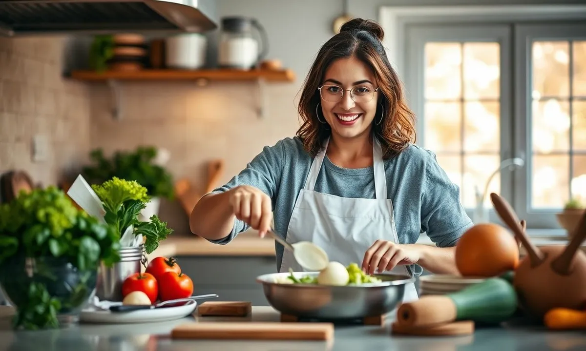 Home kitchen cooking fresh ingredients for restaurant-quality meal