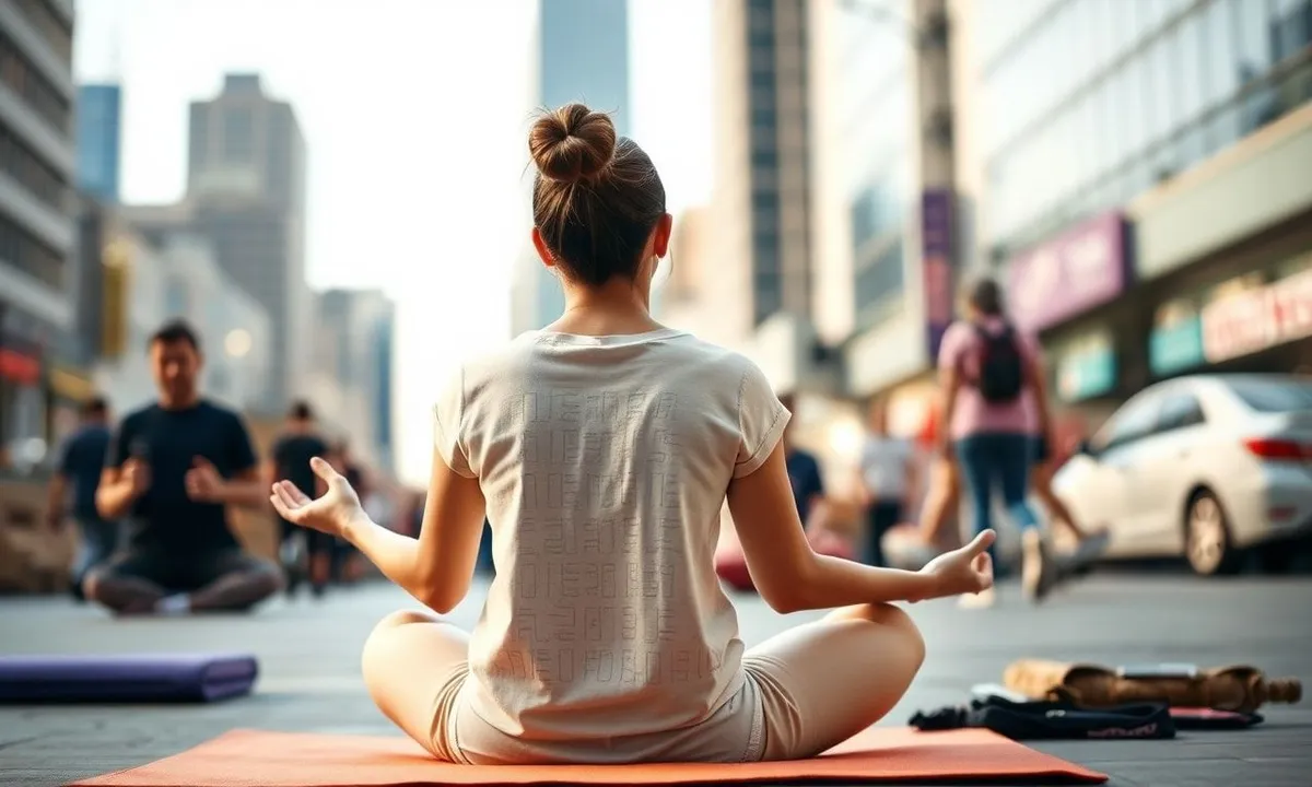 Meditation practice in busy urban setting