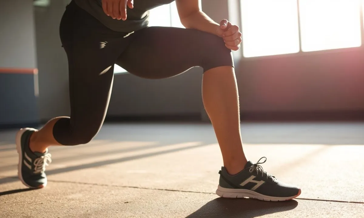 Runner cooling down and stretching after a long run