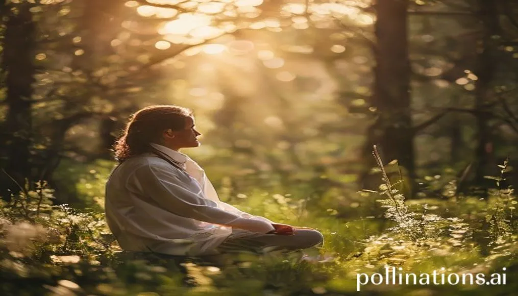 A lush forest canopy filtering sunlight, illustrating the calming effect of nature on the human nervous system