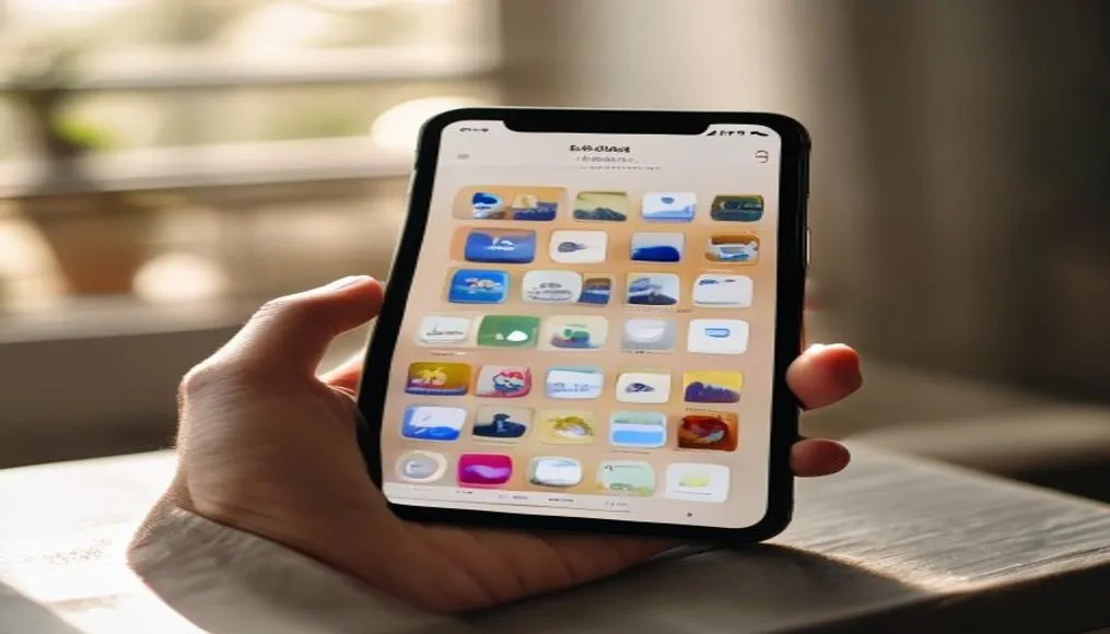Smartphone screen showing organized apps in labeled folders