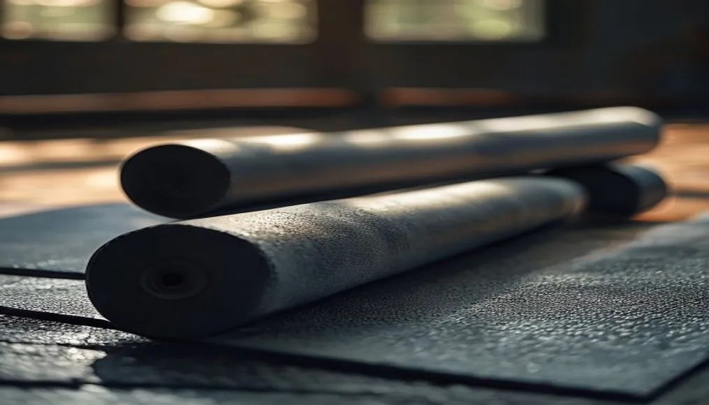 A foam roller and yoga mat prepared for an active recovery session