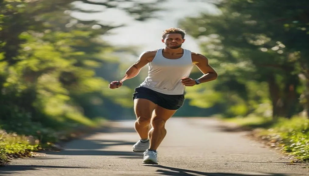 Brisk walking in a park for improved cardiovascular health and mental clarity