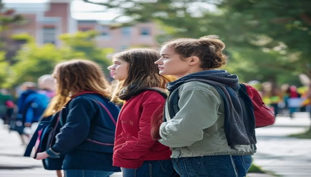 Students lining up for meningitis B vaccinations on a university campus