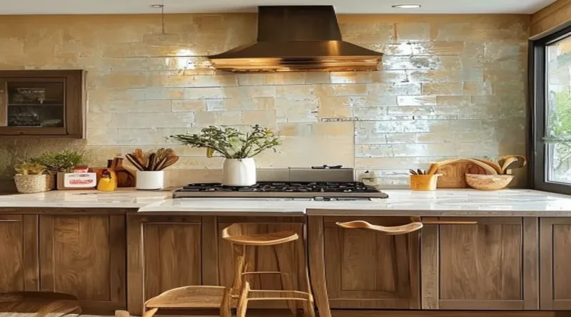 Peel and stick backsplash in a modern kitchen