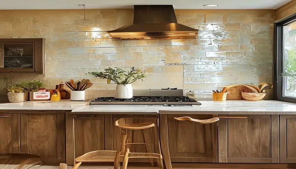 Peel and stick backsplash in a modern kitchen