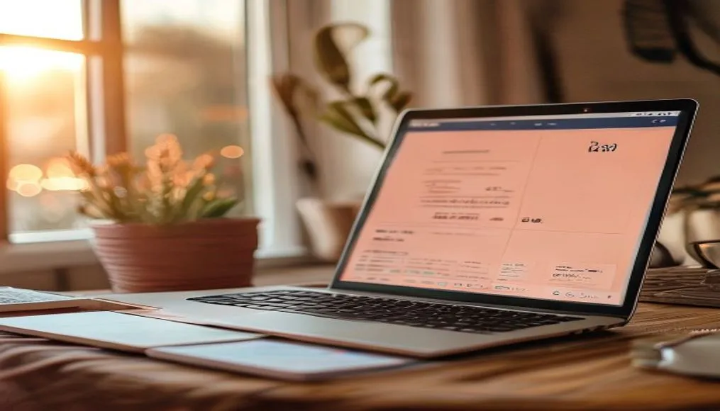 Budget planner on a laptop screen