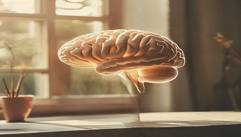 Brain diagram showing DMN activity