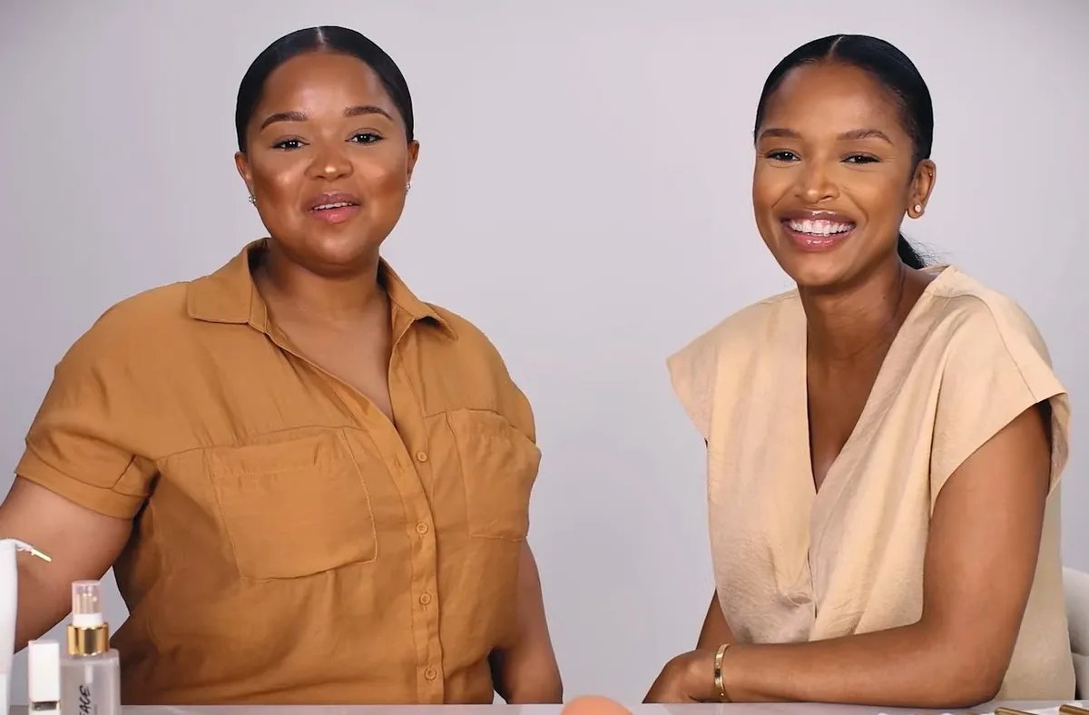 Before and after of simplified makeup routine