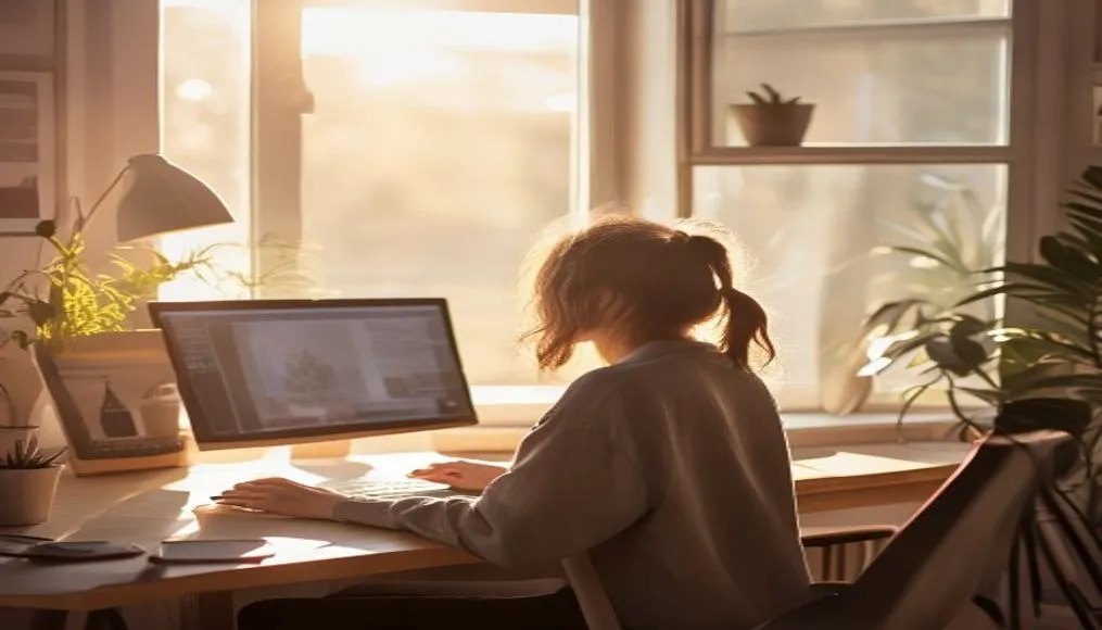 Focused remote worker with minimal distractions