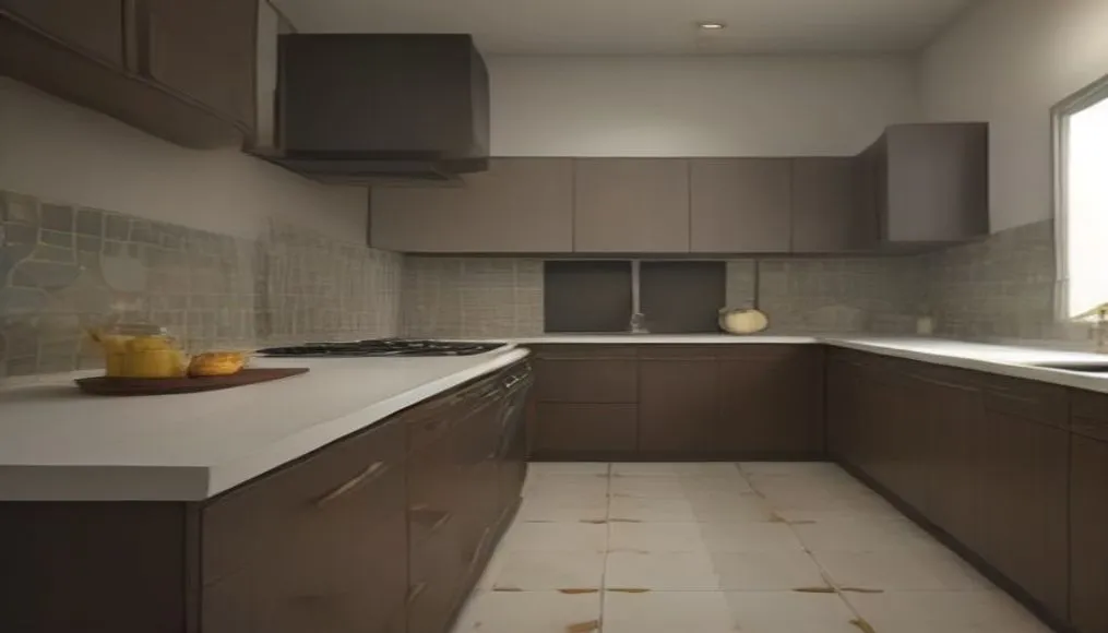Modern kitchen with peel‑and‑stick backsplash