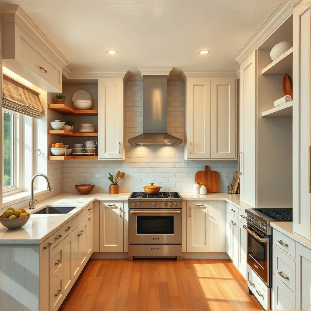 Bright kitchen with vertical storage solutions