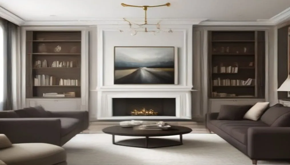Cozy living area with mirrors and thoughtful lighting