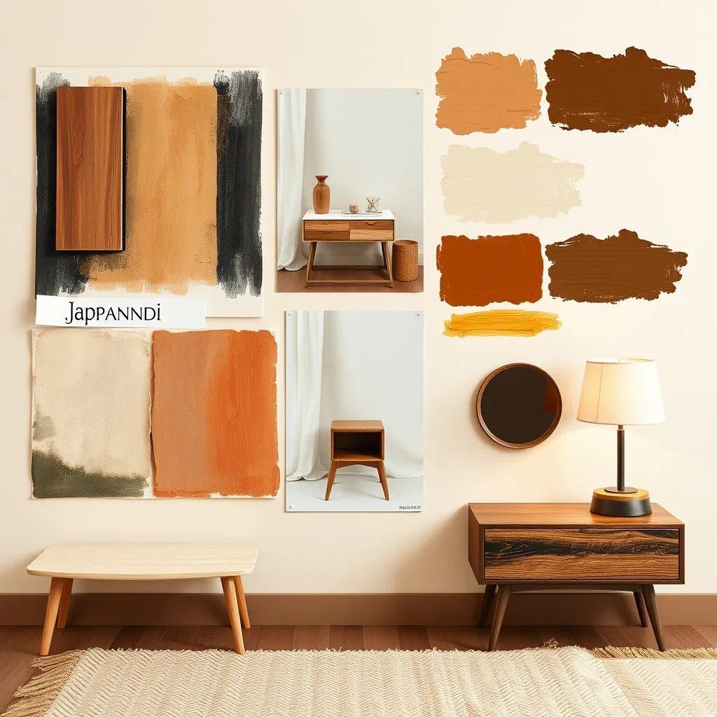 Supporting image showing a mood board with Japandi, Scandinavian, and Minimalist samples