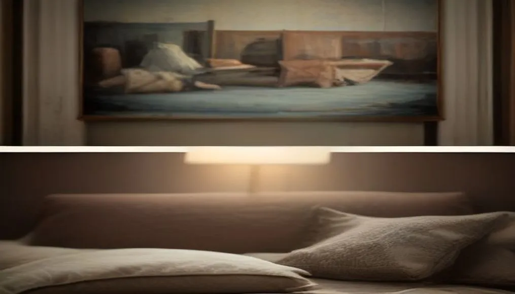 Cozy bedroom corner featuring blackout curtains, dimmable ambient sconce, and textured rug