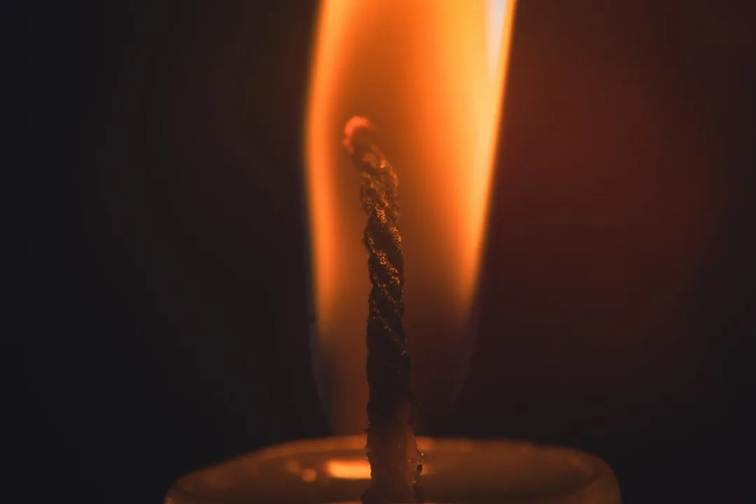 Mid‑article image showing a close‑up of candle wicks and wax pool